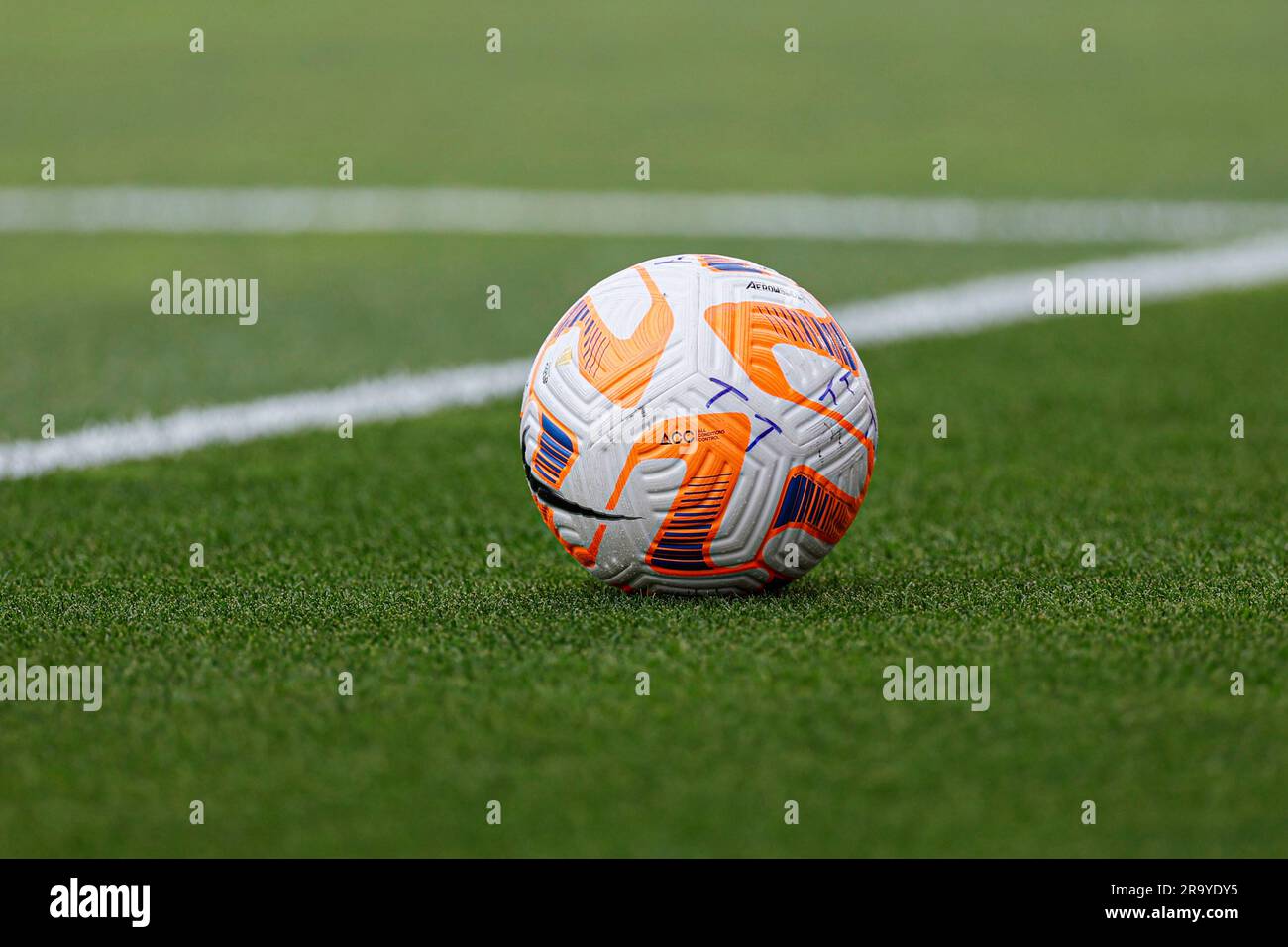 St. Louis, MO. USA; A general view of one of the official soccer balls during a CONCACAF Gold Cup match between Jamaica and Trinidad and Tobago on Wed Stock Photo