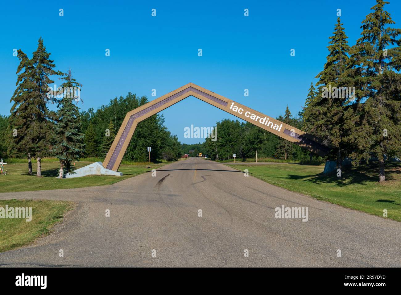 High Level, Alberta / Canada 10 AUG 2022 Lac Cardinal entrance sign
