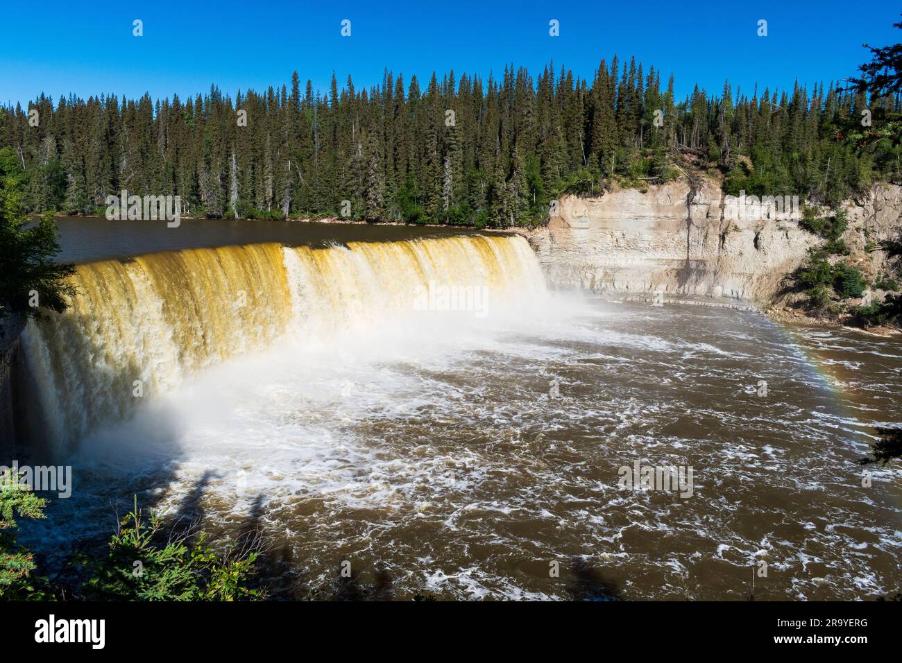 Lady Evelyn Falls with Rainbow, NT, Canada Stock Photo Alamy