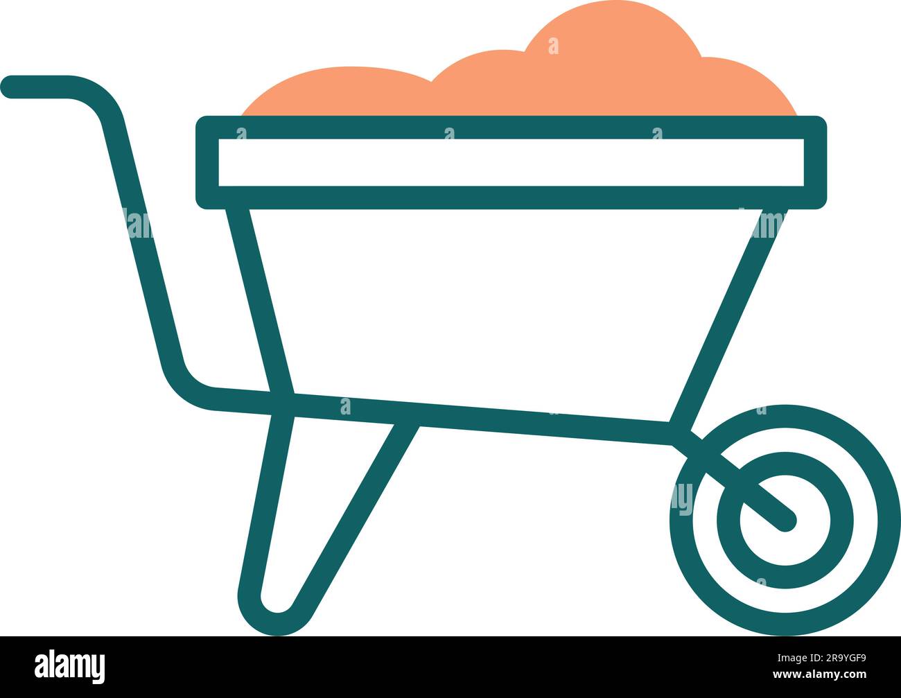Isolated wheelbarrow with soil icon Vector Stock Vector Image & Art - Alamy