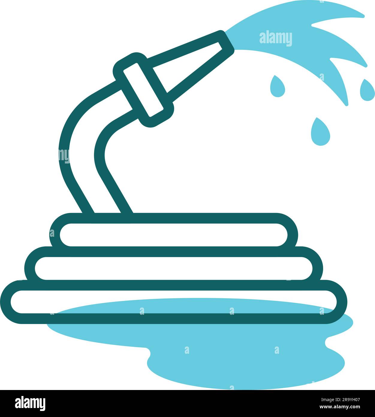 Isolated colored water hose gardening icon Vector Stock Vector