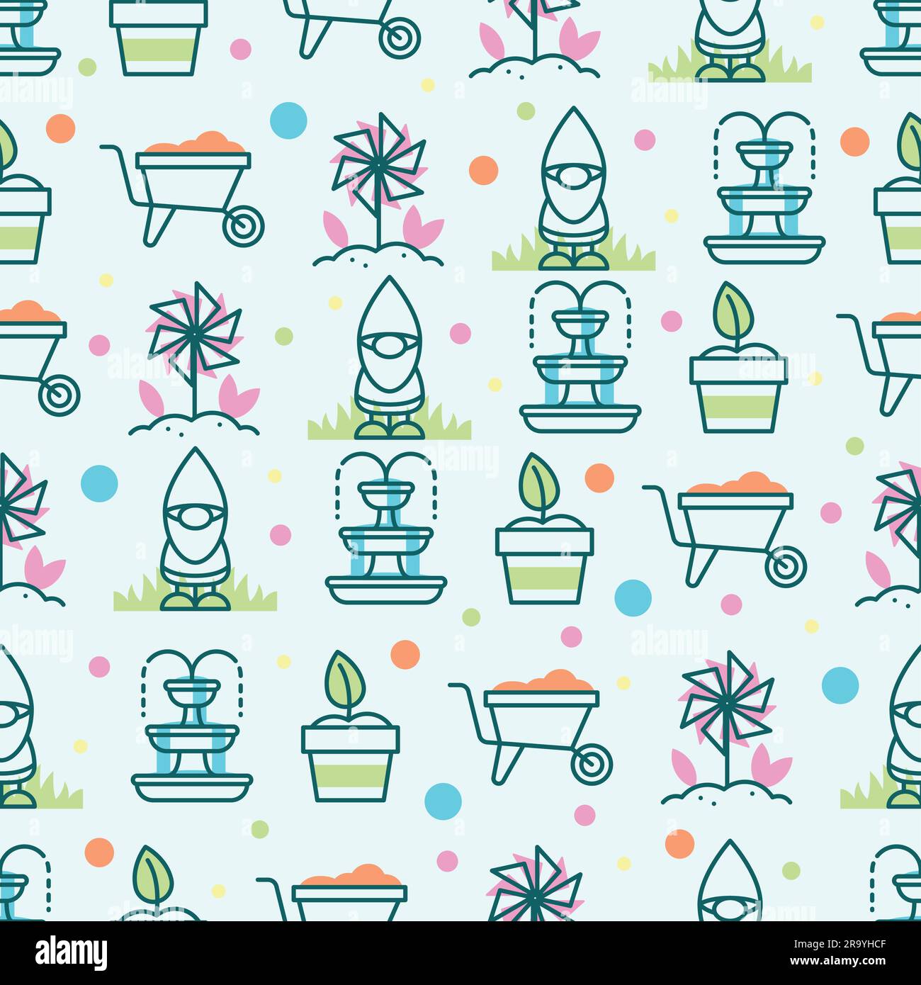 Seamless pattern background with gardening icons Vector Stock Vector ...