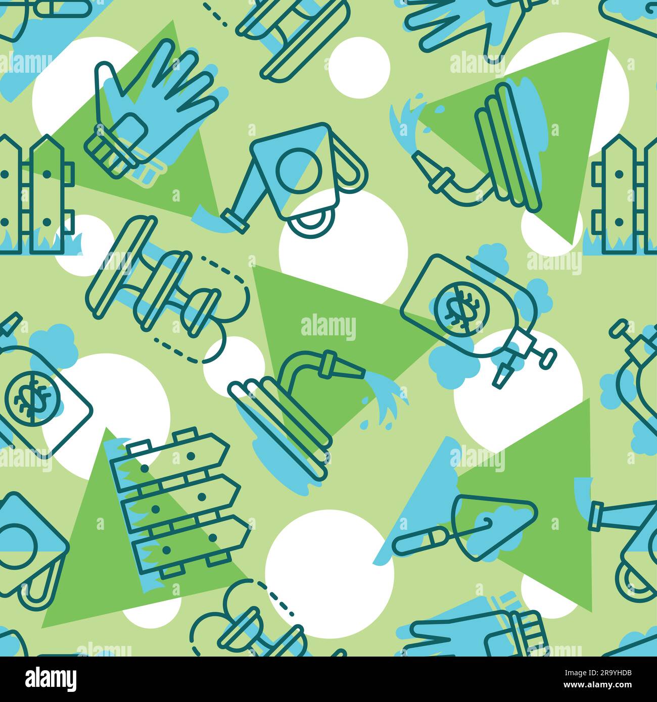 Seamless pattern background with gardening icons Vector Stock Vector ...