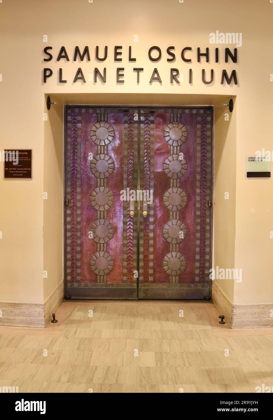 Doors at the entrance to the Samuel Oschin Griffith Park Los Angeles California USA