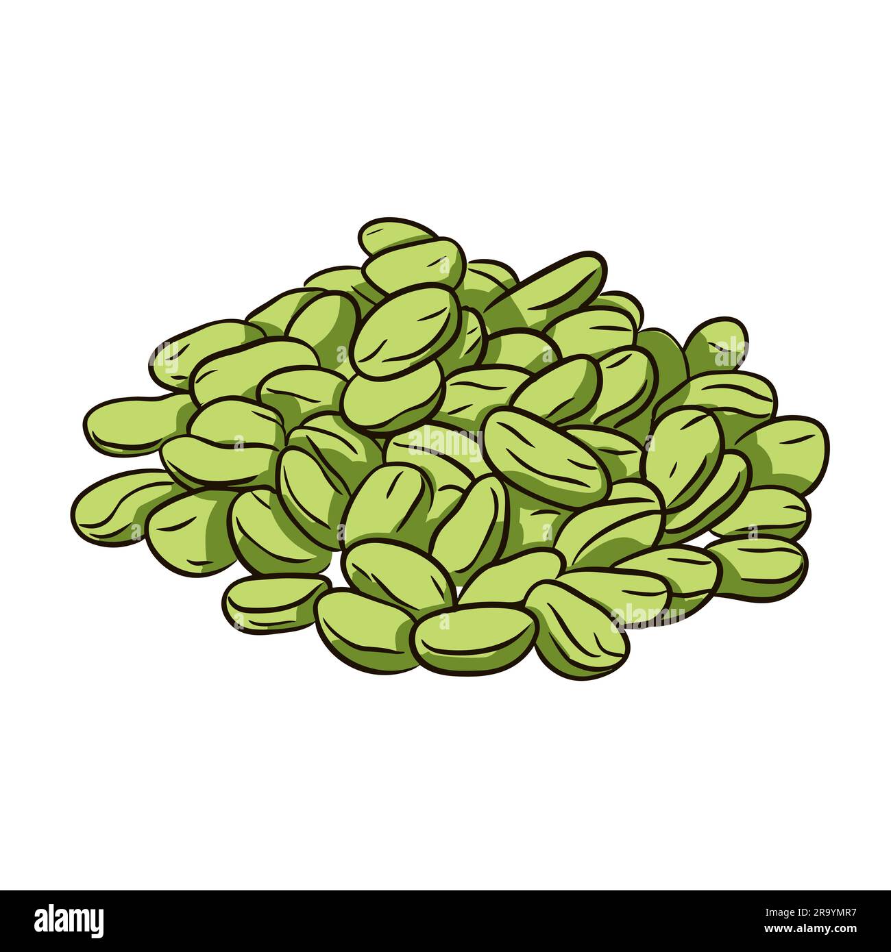 Lima beans. Lima beans handdrawn illustration. Vector doodle style cartoon illustration Stock