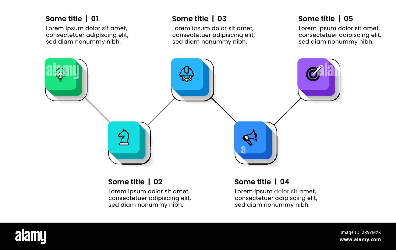 Infographic template with icons and 5 options or steps. 3d squares. Can ...
