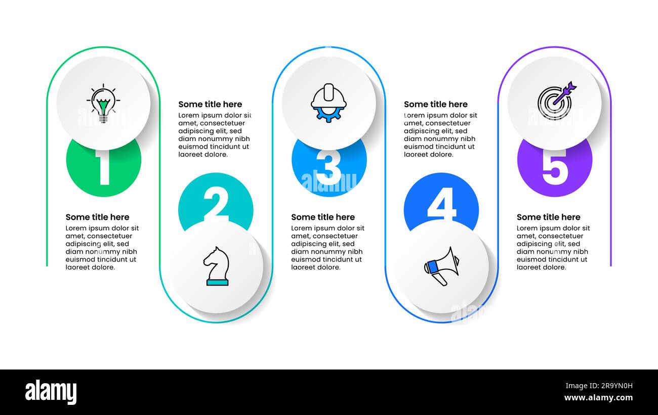 Infographic template with icons and 5 options or steps. Can be used for ...