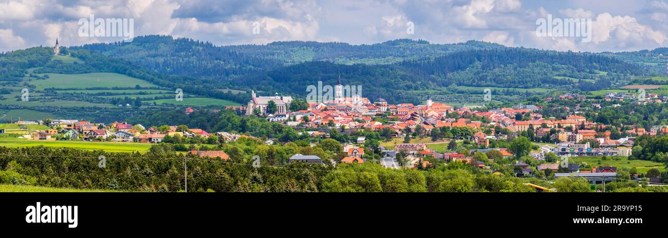 Levoca is a town in the Preshov Region of eastern Slovakia. The town has a historic center with a well-preserved town wall. Stock Photo
