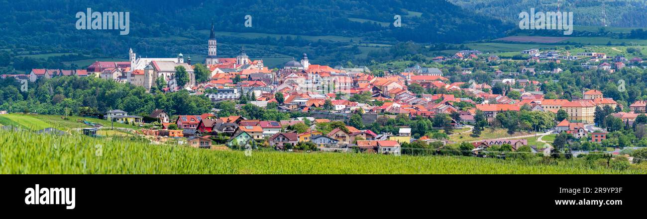 Levoca is a town in the Preshov Region of eastern Slovakia. The town has a historic center with a well-preserved town wall. Stock Photo