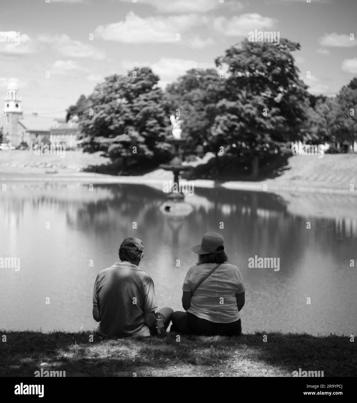 Grassy meadow on sunny Black and White Stock Photos & Images - Alamy