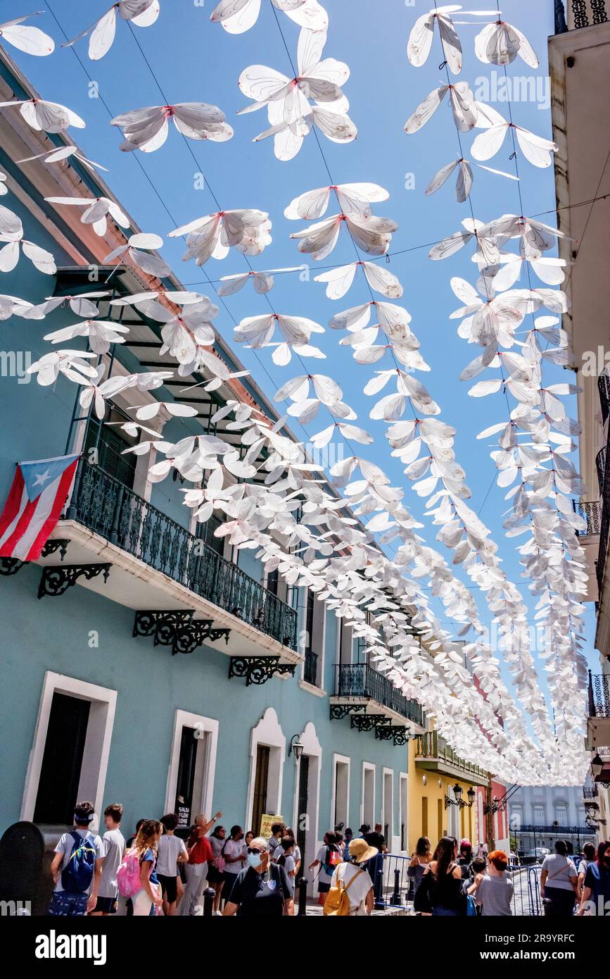 Calle Fortaleza (formerly umbrella street) in Old San Juan Puerto Rico