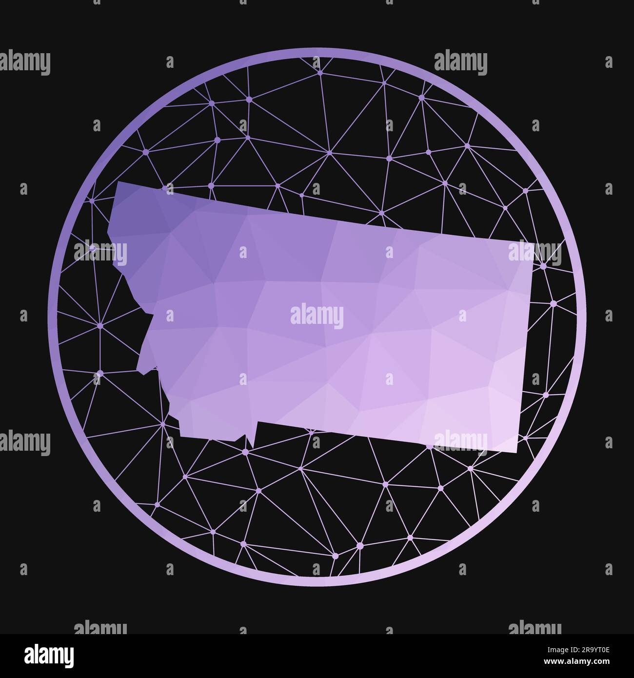 Montana icon. Vector polygonal map of the us state. Montana icon in