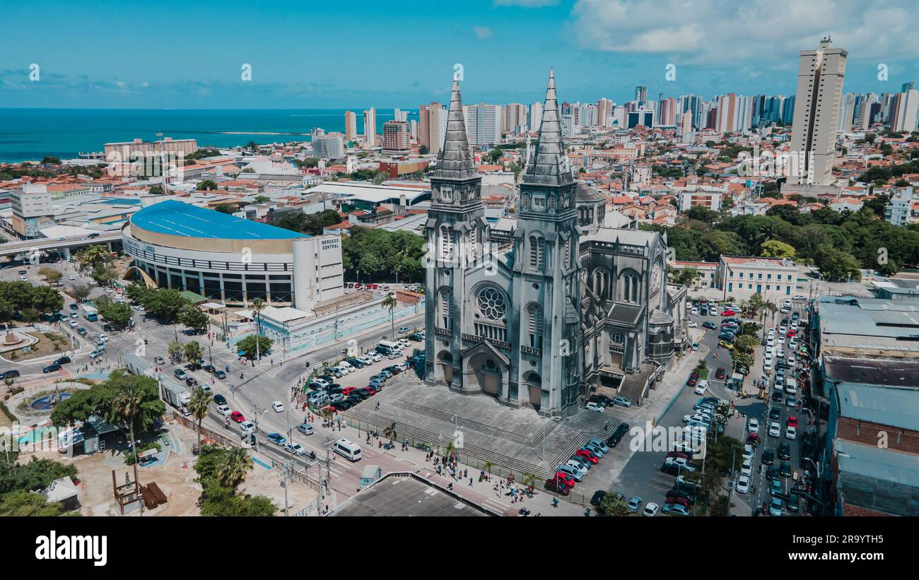 The St. Joseph's Cathedral also called Metropolitan Cathedral of St. Joseph is a Catholic church, home of the Archdiocese of Fortaleza - Ceará/Brazil Stock Photo