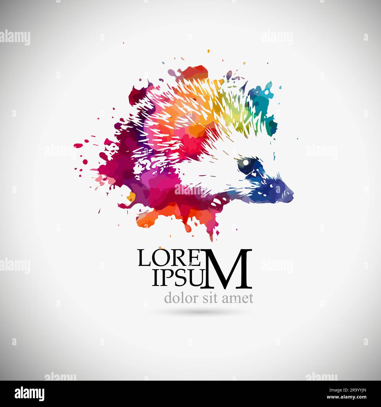 Colored hedgehog from blots. Vector illustration Stock Vector