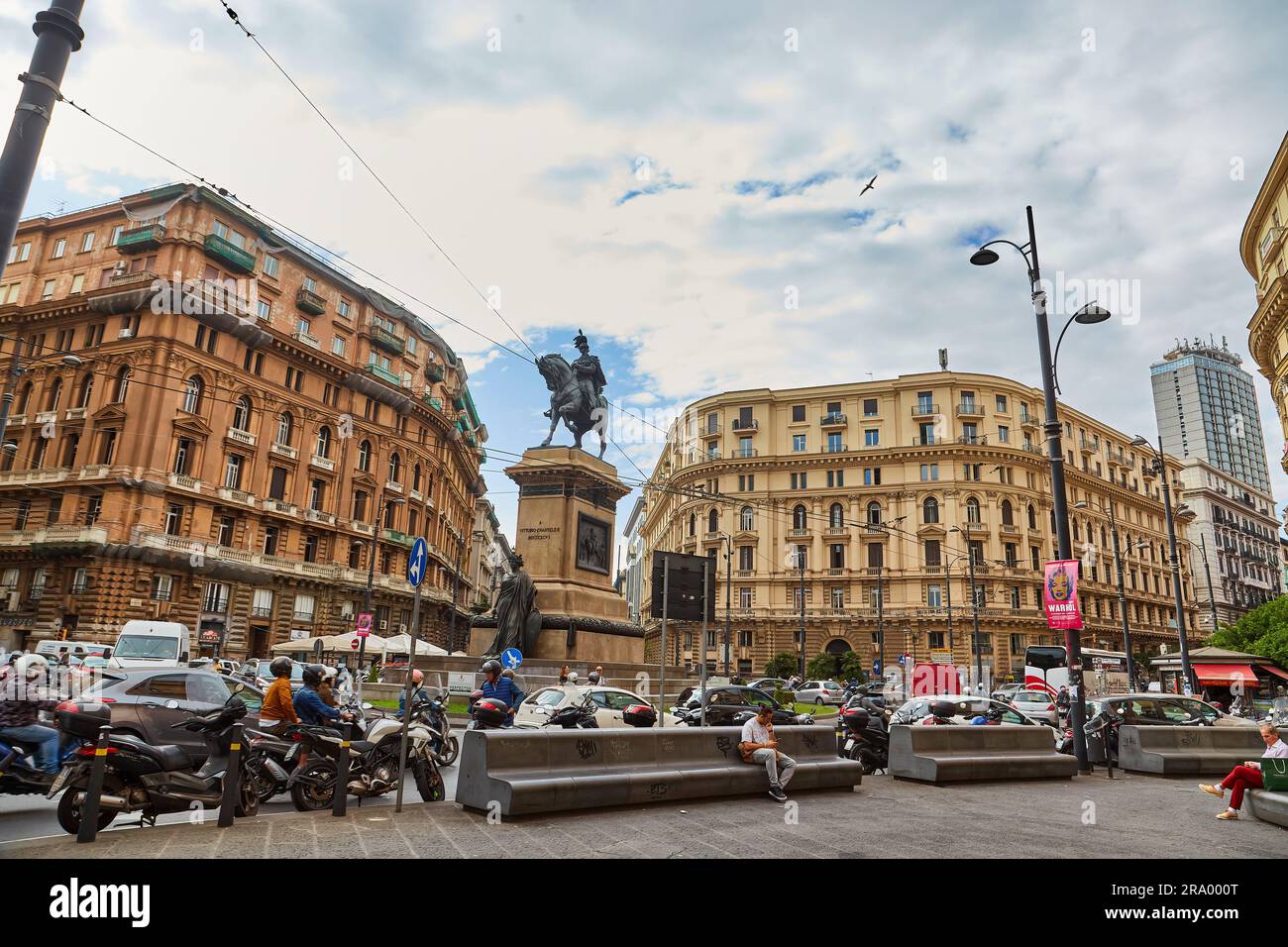 Naples, Italy - October 25, 2019: Generic architecture and street view in the city center of Naples, Campania, Italy. Corso Umberto I and Piazza Giova Stock Photo