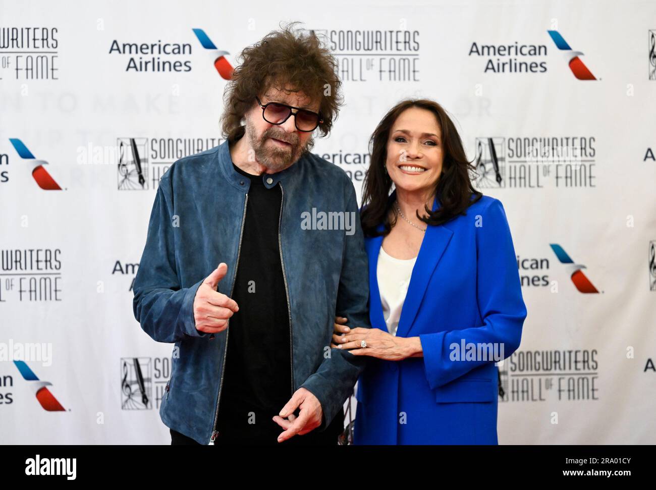 Jeff Lynne, left, and Camelia Kath attend the 52nd annual Songwriters