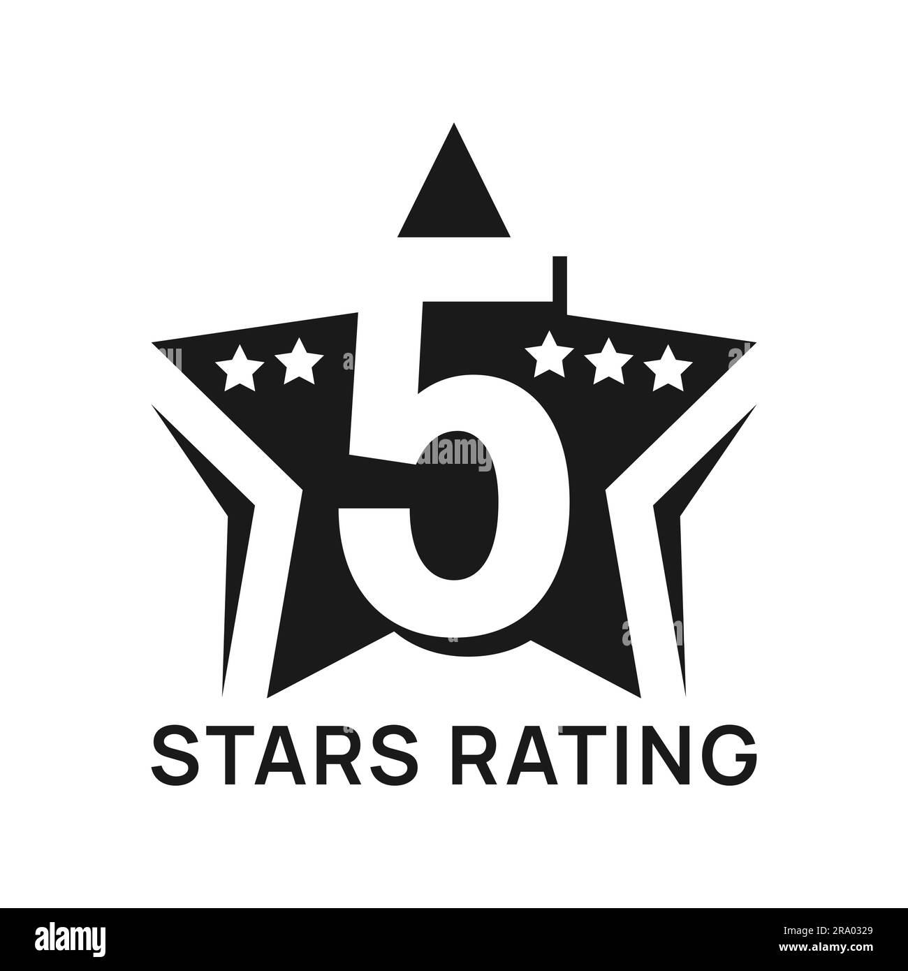 Five star rating, best prize icon or symbol. User satisfaction feedback, goods grade choice or customer ranking or rate vector symbol or emblem. Client evaluation icon or sign with five stars Stock Vector