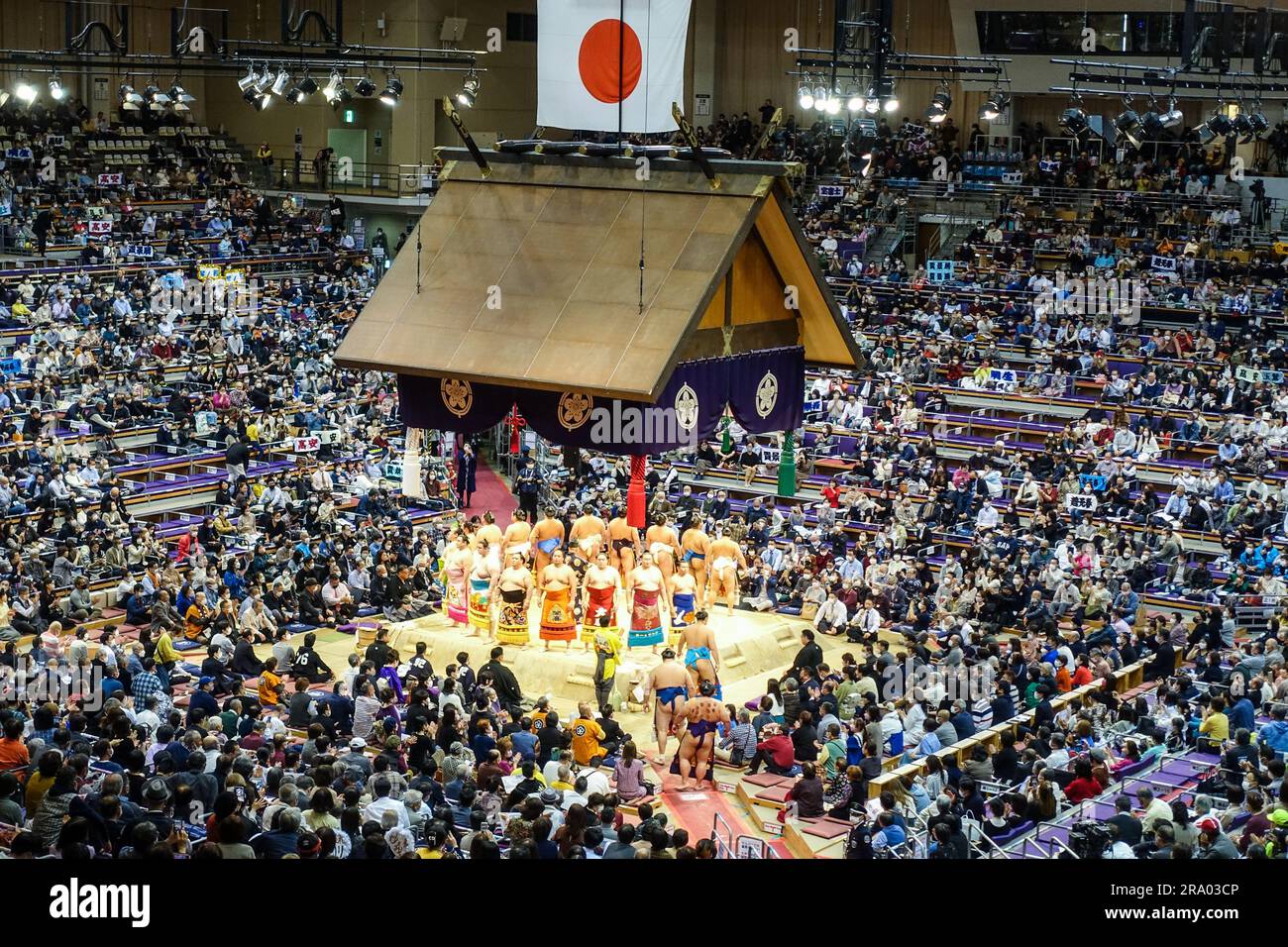 Last day at the Kyushu basho (sumo tournament) in Fukuoka, Japan, on 27 November 2022 Stock Photo