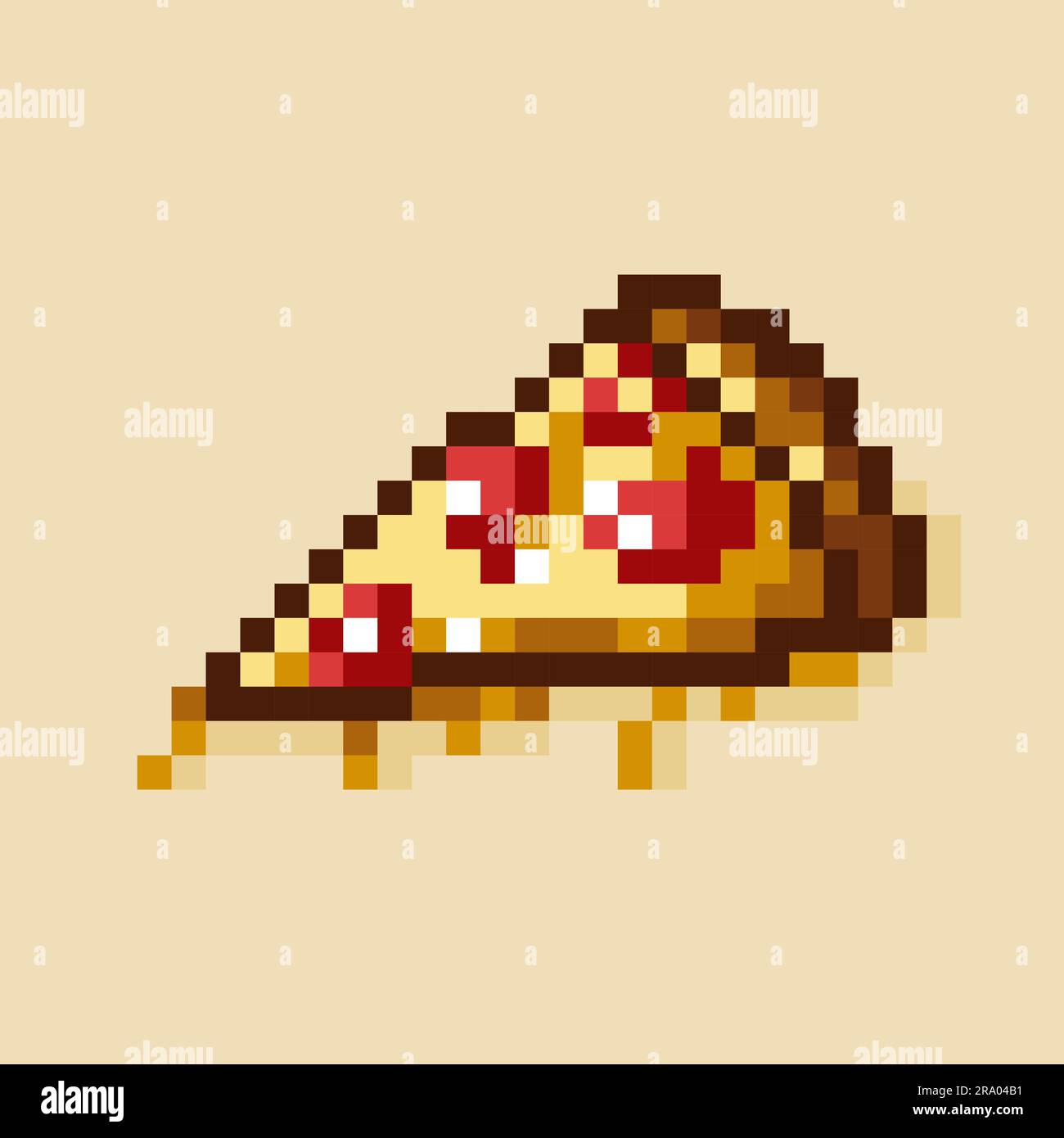 Pizza vector icon. Retro 80s pixel art. Flat style Stock Vector