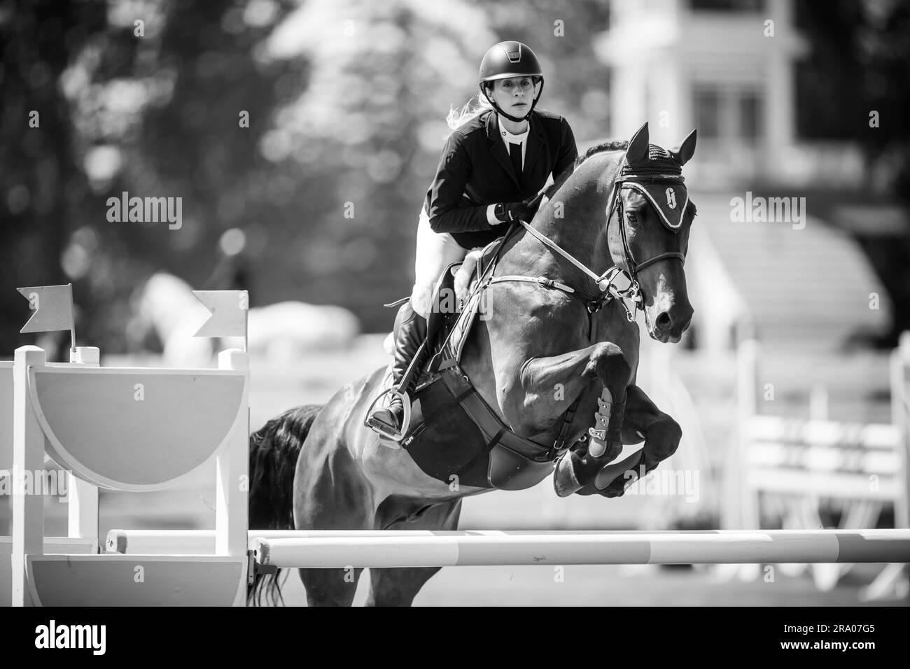 Florencial Vega of Mexico competing at the Pan American Show at Spruce Meadows in Calgary, Alberta, Canada on June 28, 2023. Stock Photo