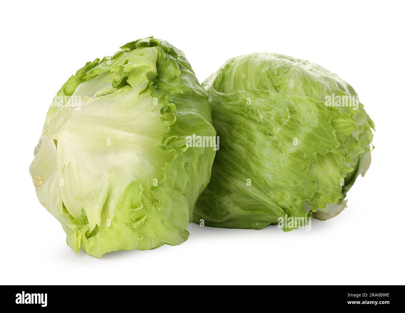 Fresh green iceberg lettuces isolated on white Stock Photo Alamy