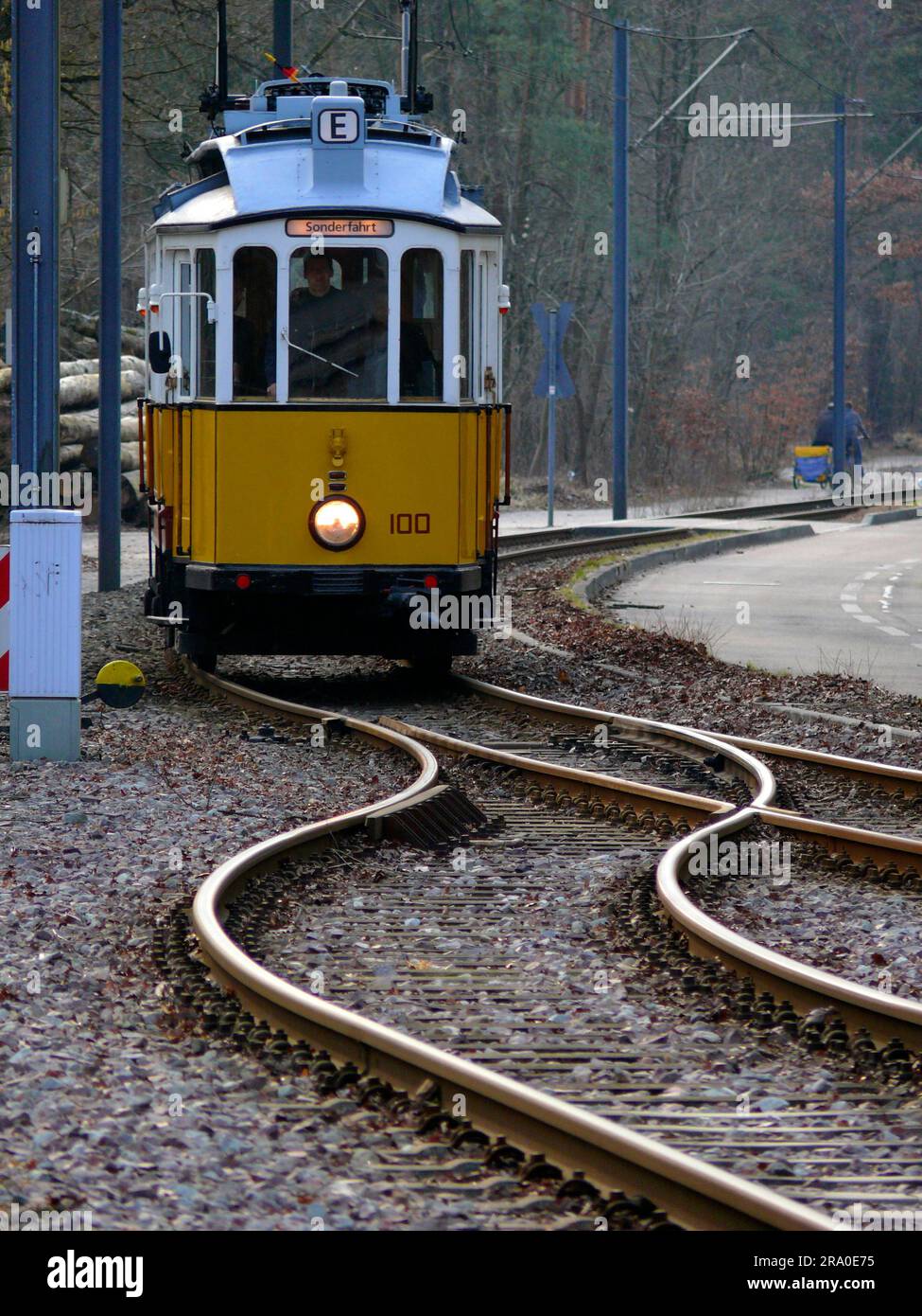 Tramway at Rappenwoert-Karlsruhe, tram tracks Stock Photo
