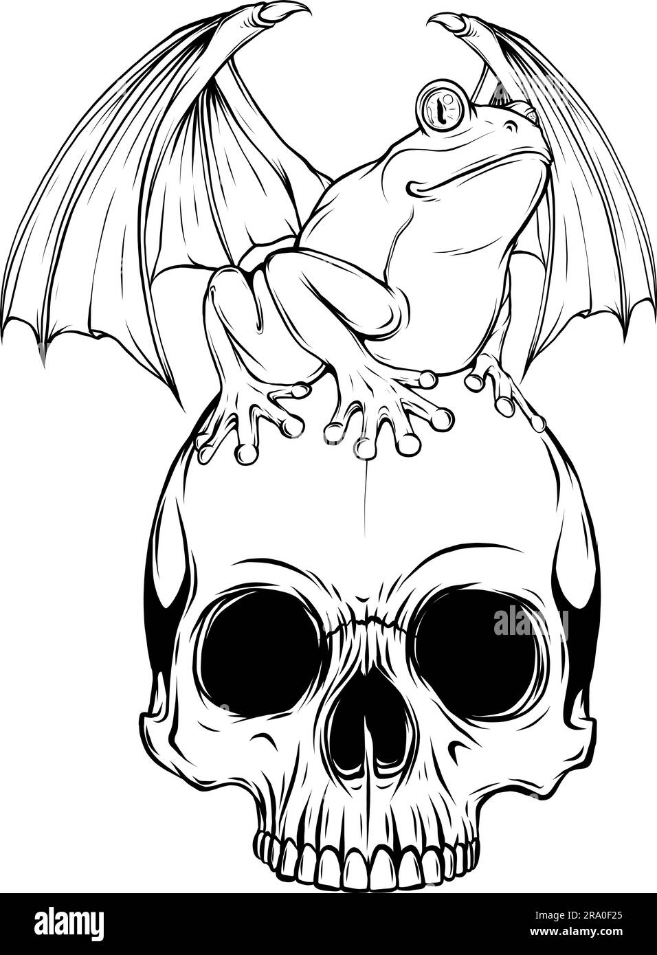 Black and white human skull vector illustration Stock Vector Image ...