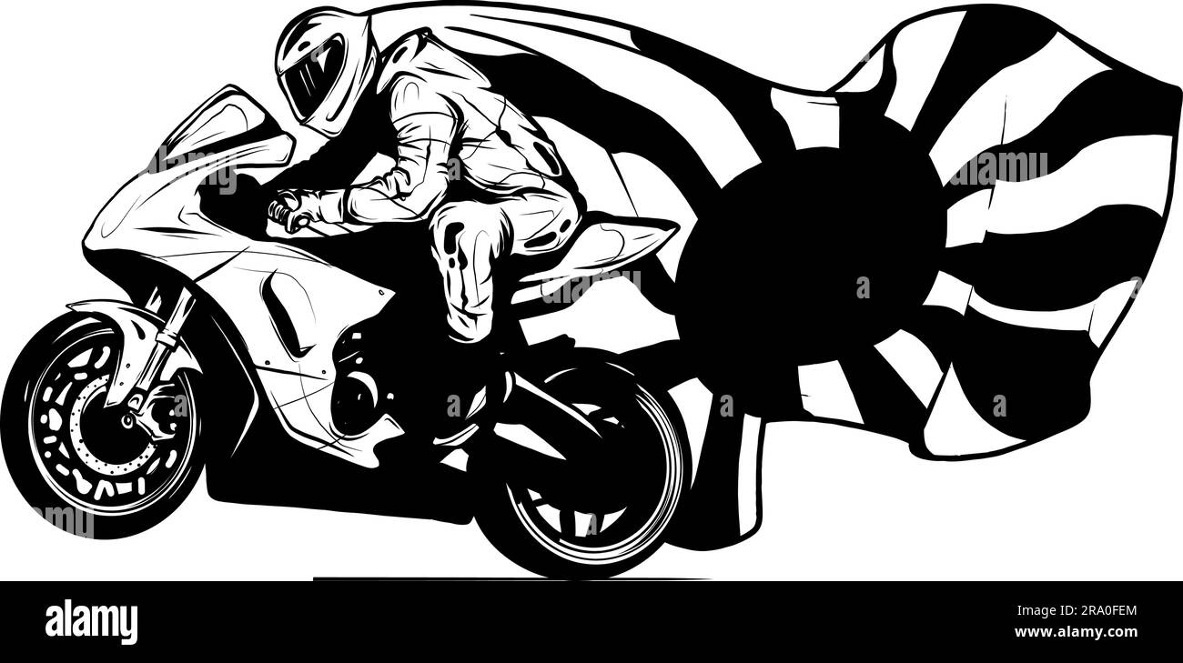 Super bike rider in outline icon vector illustration Stock Vector Image ...