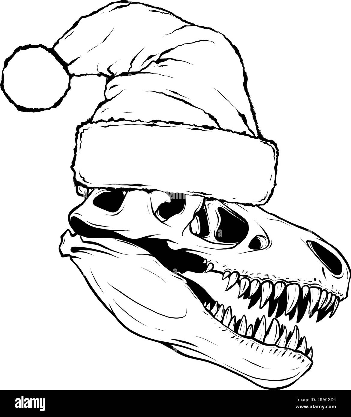 tyrannosaurus rex Dinosaur head in black and white outline vector illustration Stock Vector
