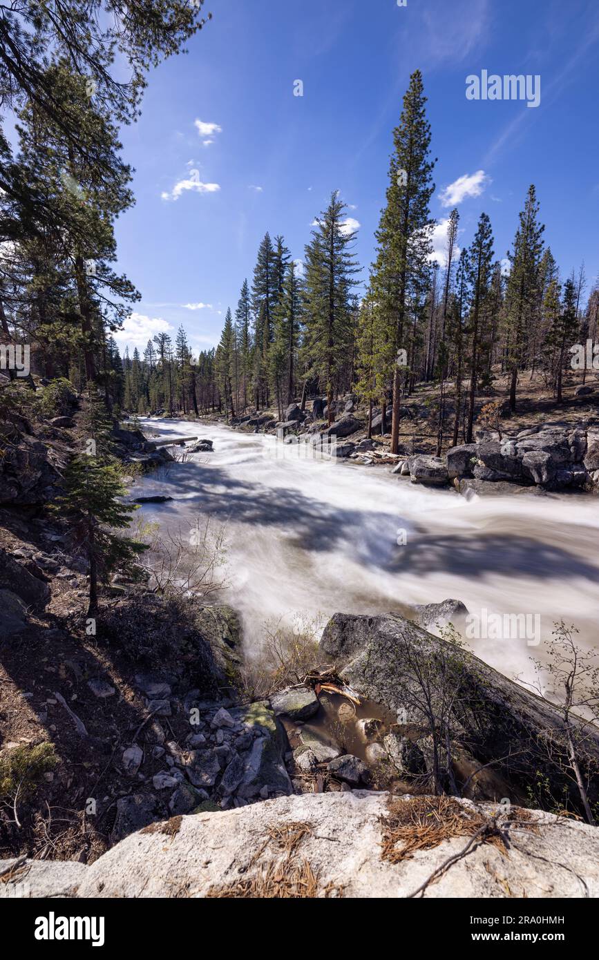 The silver fork of the American River in the Sierra Nevada Mountains in California Stock Photo