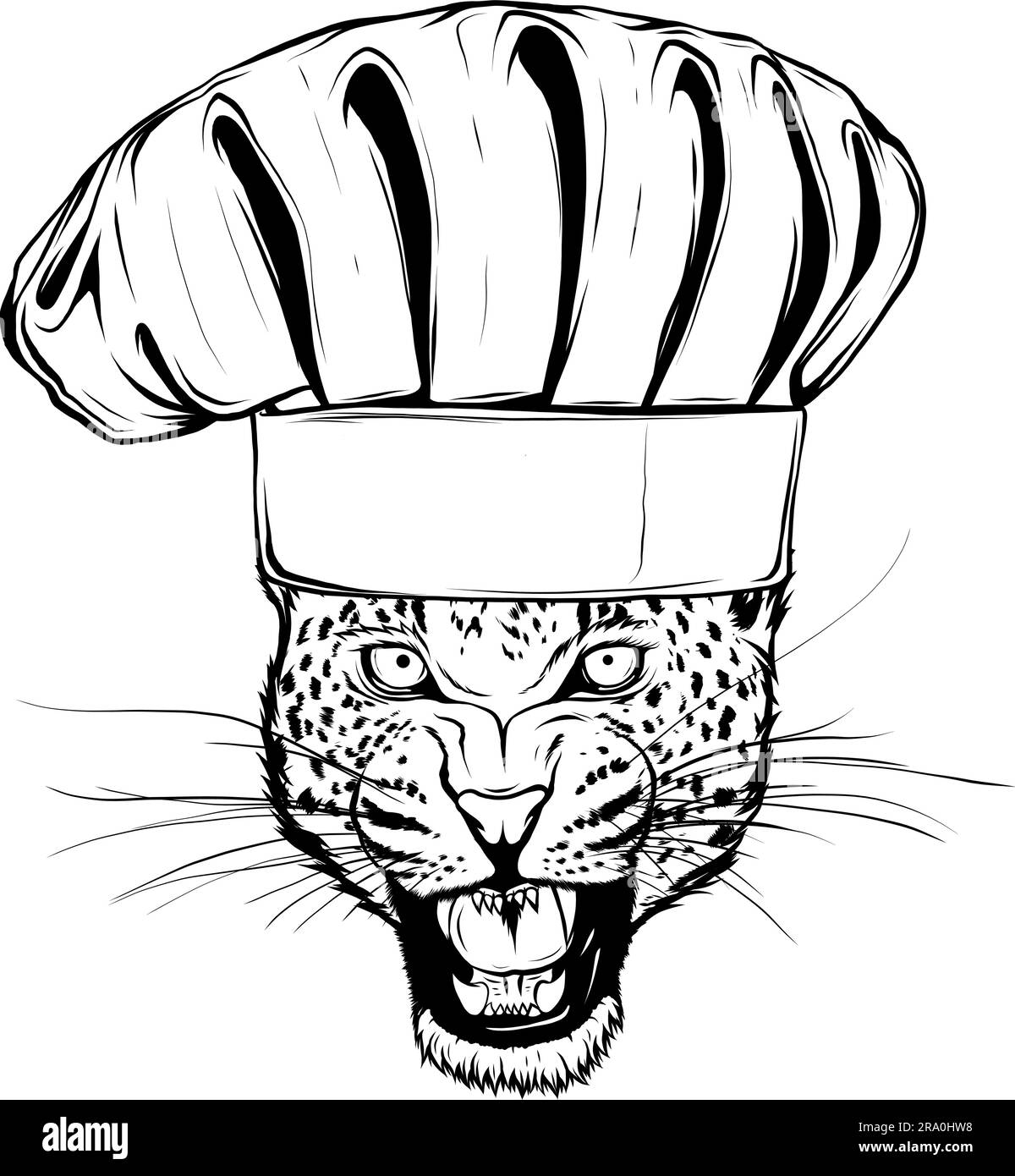 leopard head in black and white outline Stock Vector Image & Art - Alamy