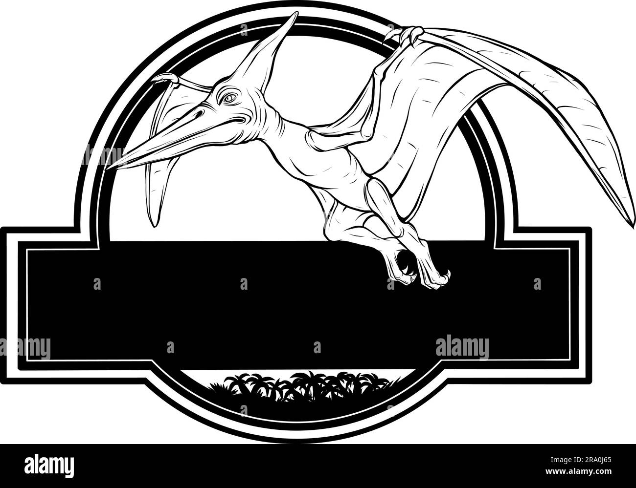Vector black hand drawn outline flying pterodactyl dinosaur Stock Vector Image & Art - Alamy