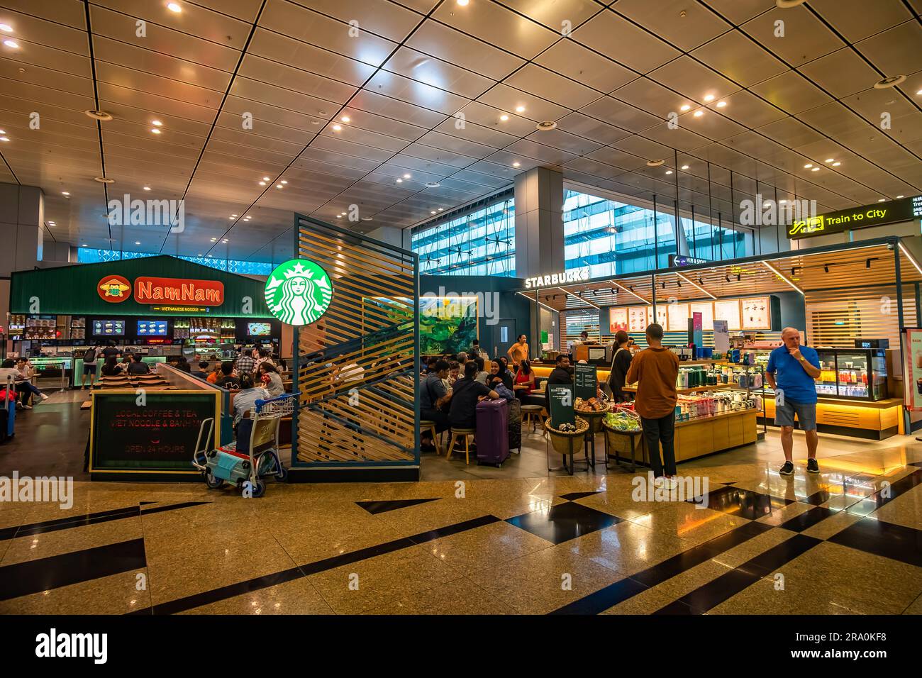 Starbucks at Terminal 3 in Changi Airport, Singapore. Stock Photo