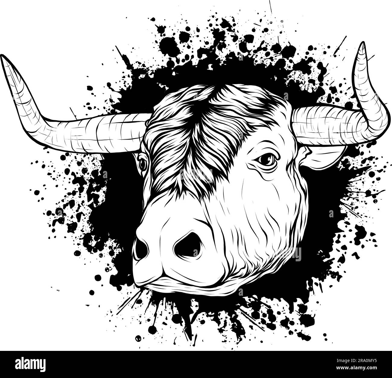black and white of cow head design Stock Vector Image & Art - Alamy