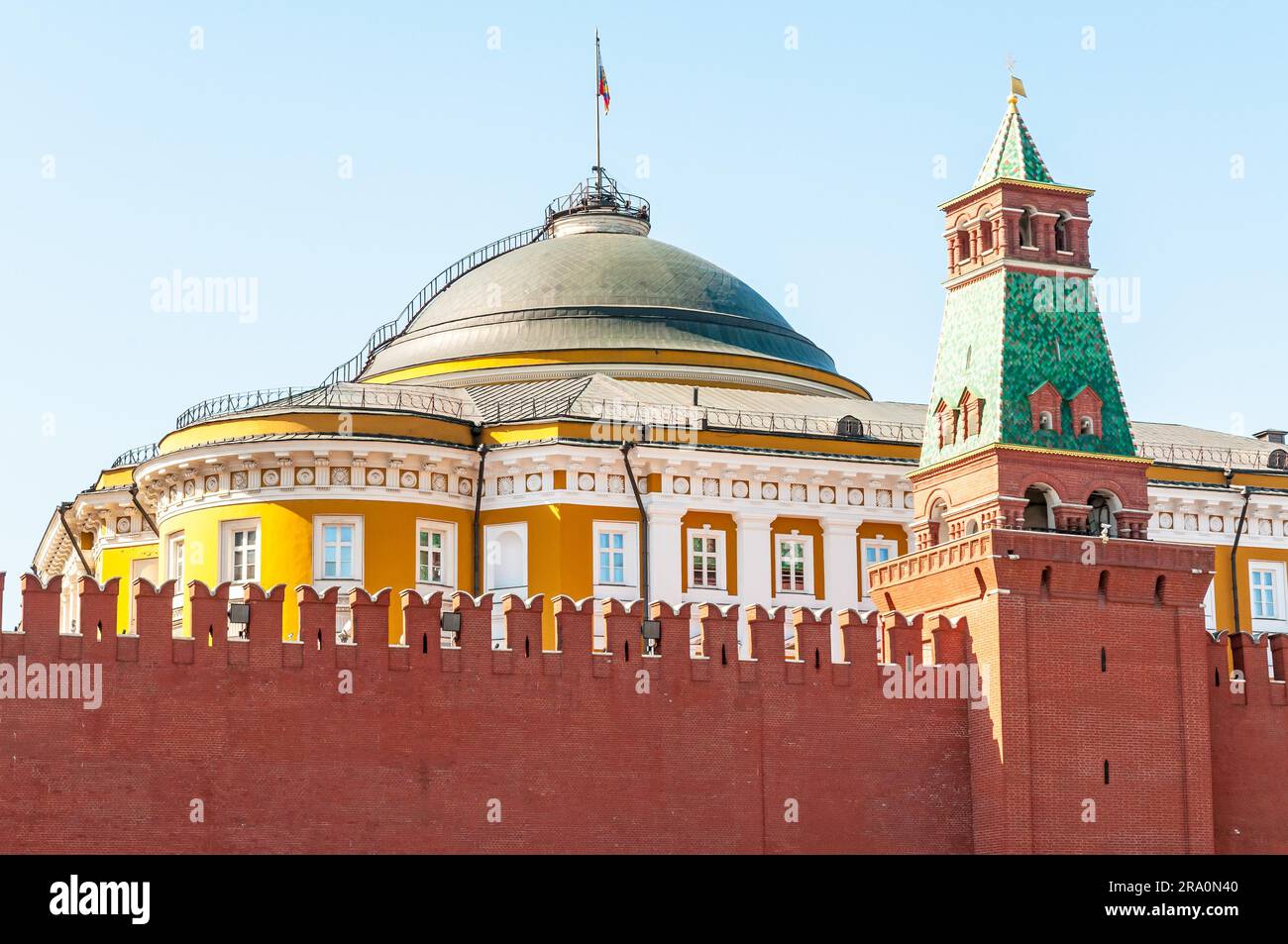 A detail of the Kremlin in Moscow with bulwark and battlement Stock Photo