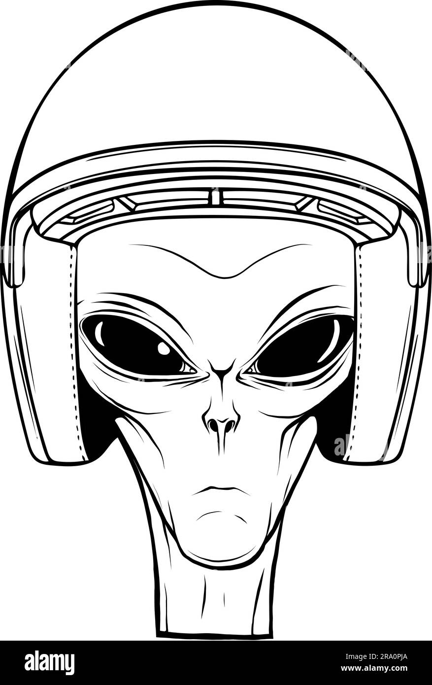 Vector illustration alien eyes cartoon Black and White Stock Photos ...