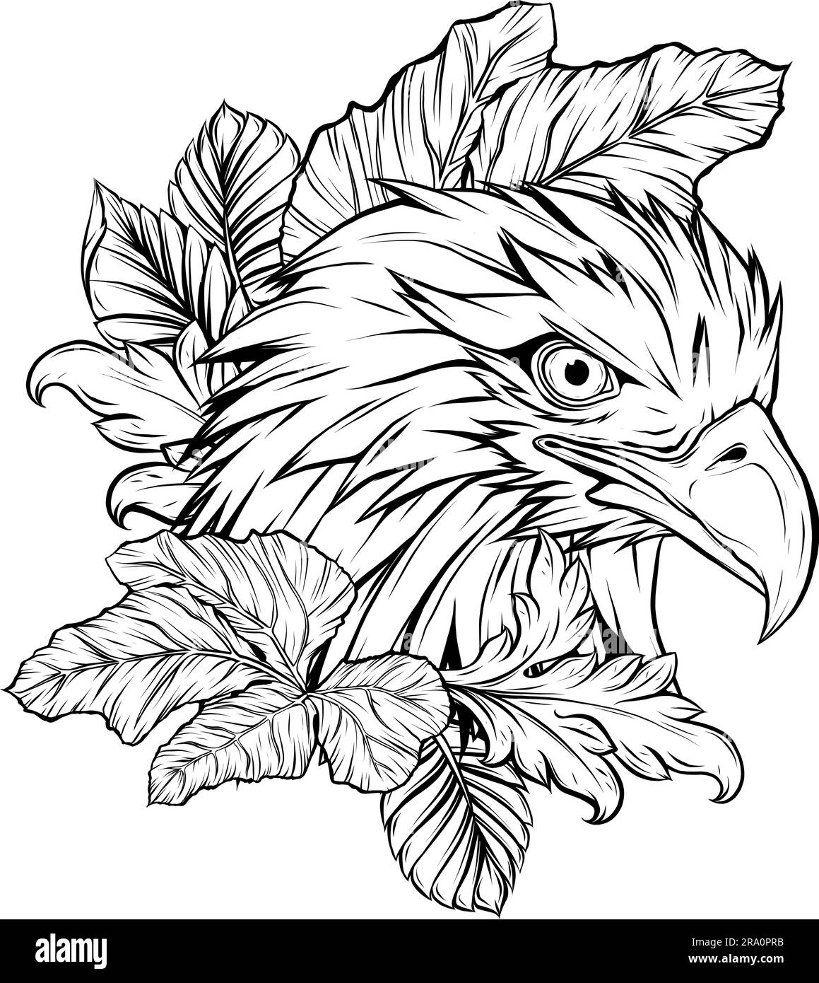 Eagle head in outline style. vector illustration Stock Vector Image ...