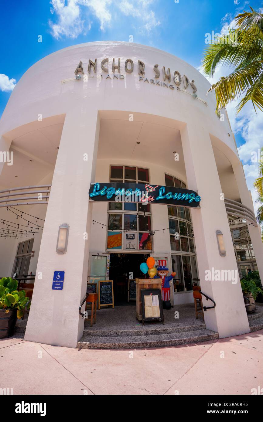 Miami Beach, FL, USA June 29, 2023 Photo Liquor Lounge Anchor Shops