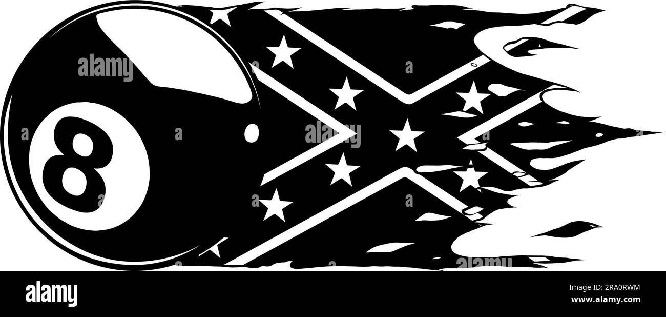 Billiards 8ball pool flat vector black and white Stock Vector Image
