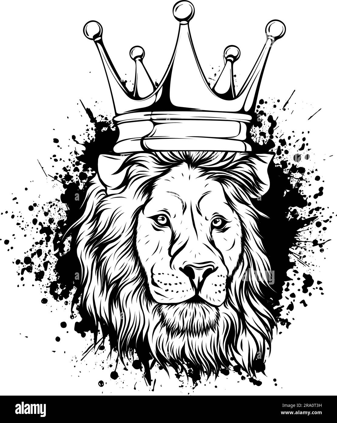 illustration vector of Lion head outline design Stock Vector Image