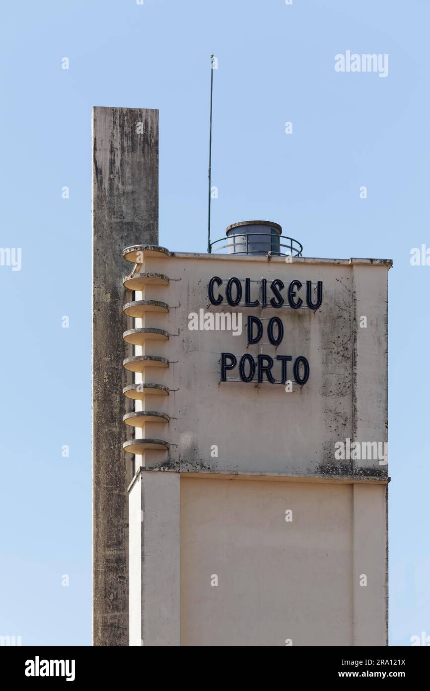 Coliseu do Porto, Art Deco tower, theatre and concert hall, Porto, Portugal Stock Photo