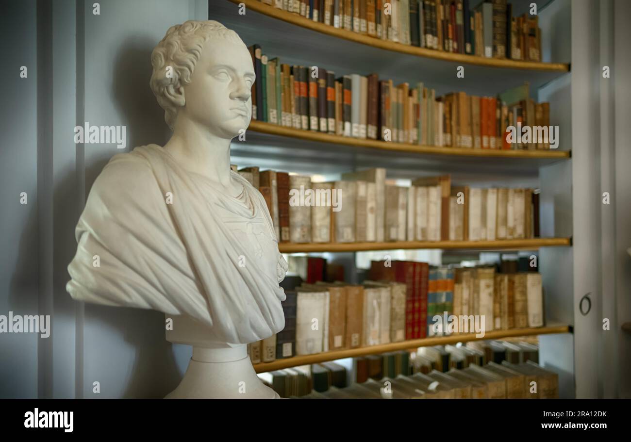 Bookshelf, Bust, Duchess Anna Amalia Library, Rococo Hall, Interior