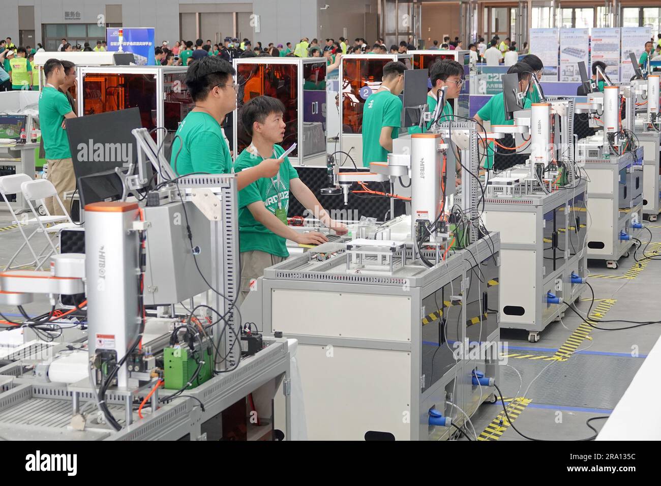 YANTAI, CHINA - JUNE 29, 2023 - Participants compete in an industrial ...
