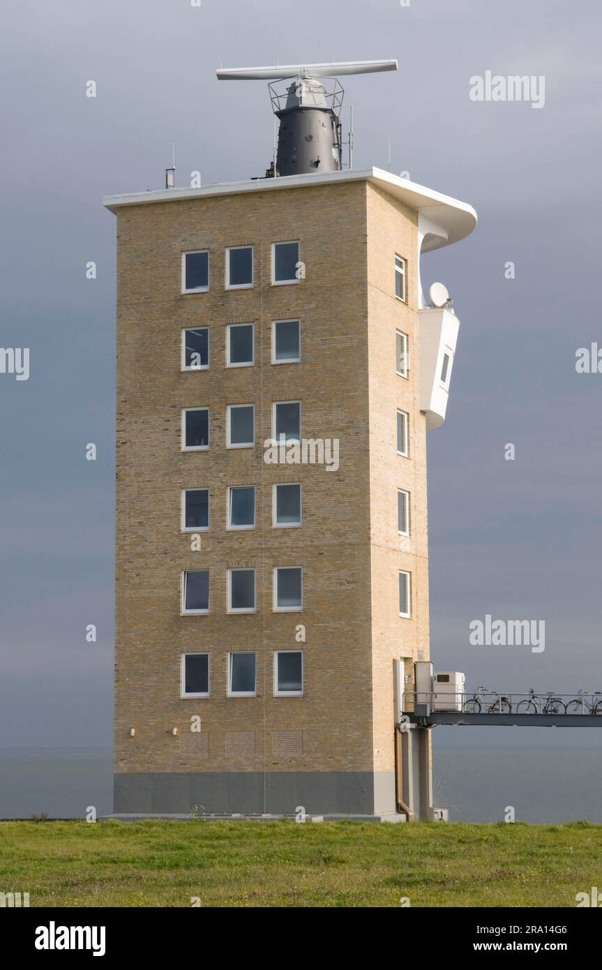 Radar Tower, Cuxhaven, Lower Saxony, Germany, Semaphore Stock Photo