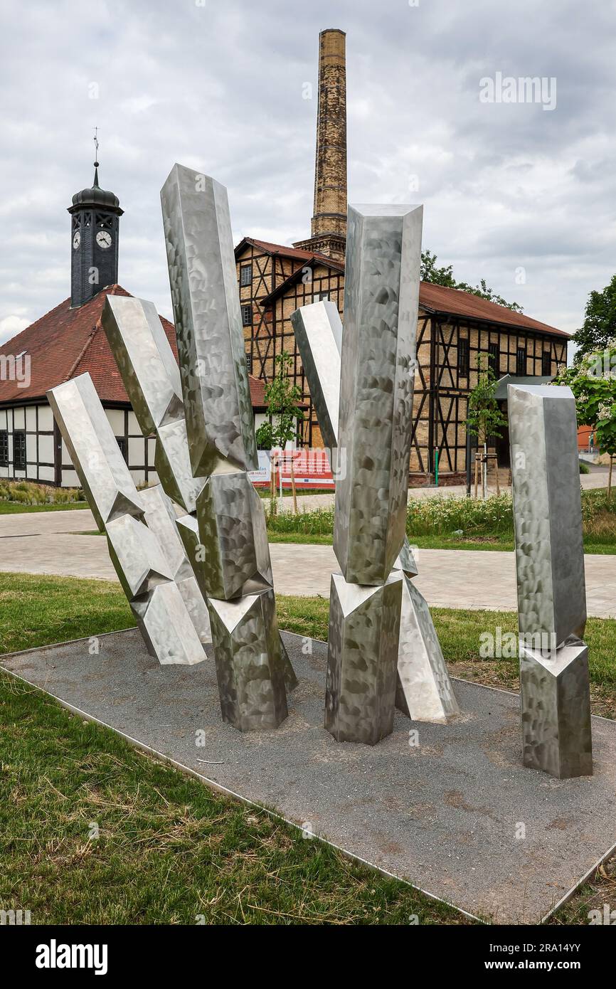 29 June 2023, SaxonyAnhalt, Halle (Saale) Crystal columns are new at