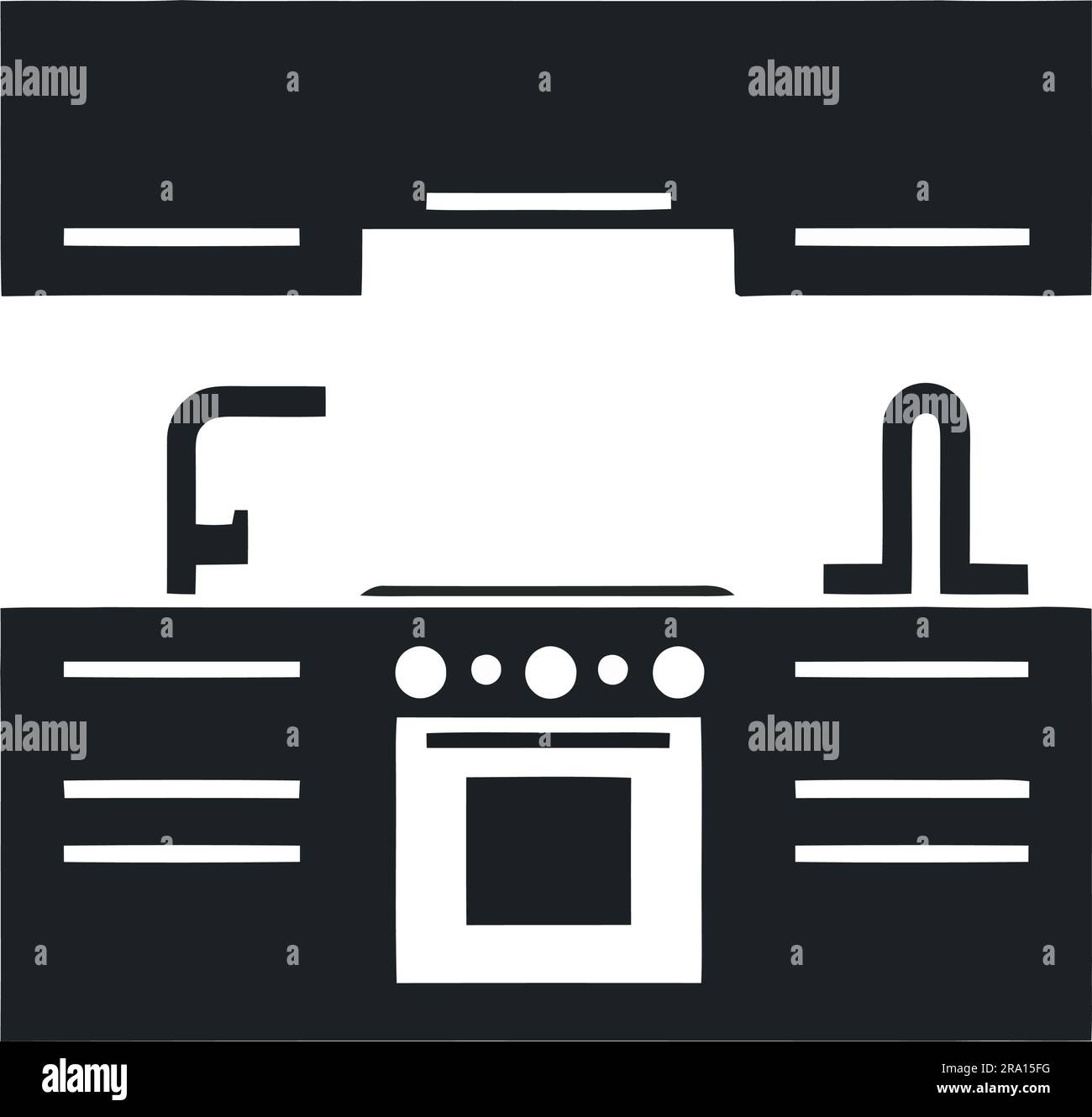 Modern kitchen symbolize domestic simplicity Stock Vector