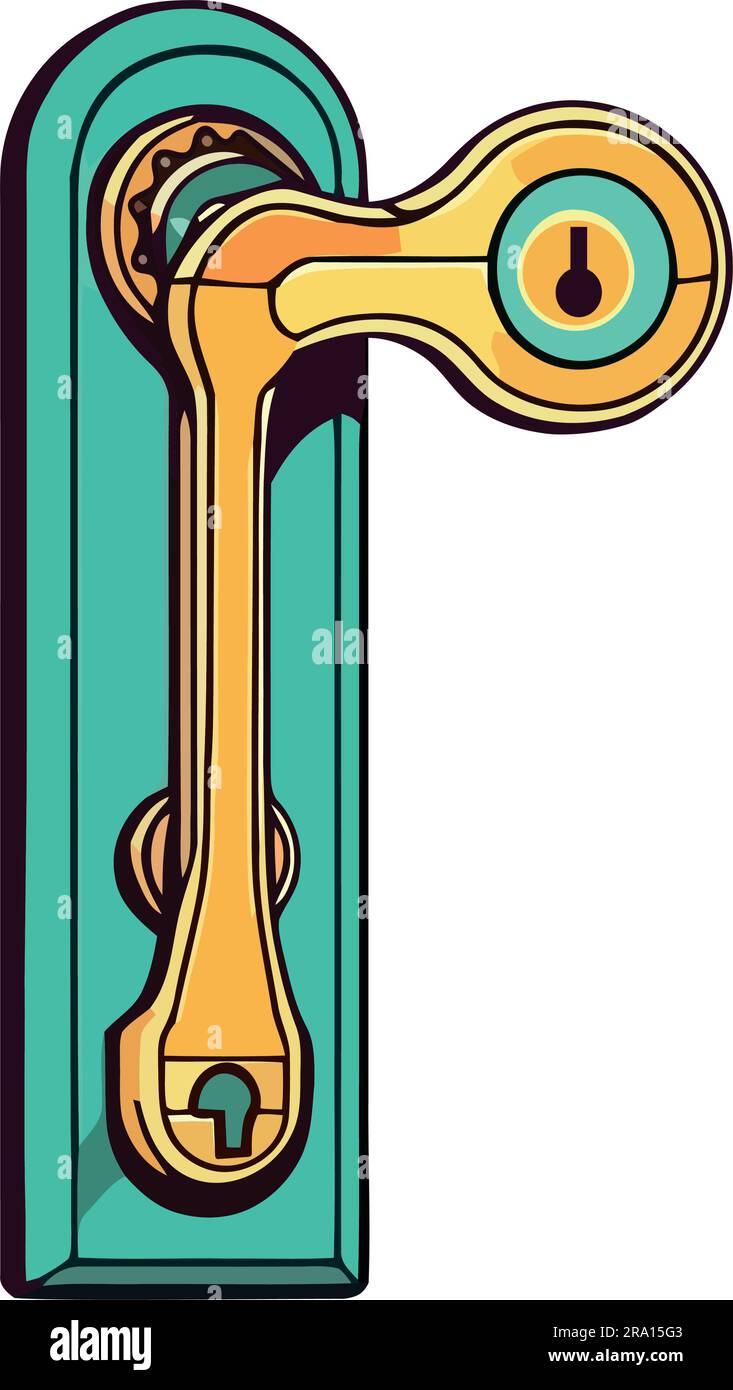 Metallic door lock isolated on white background Stock Vector Image ...