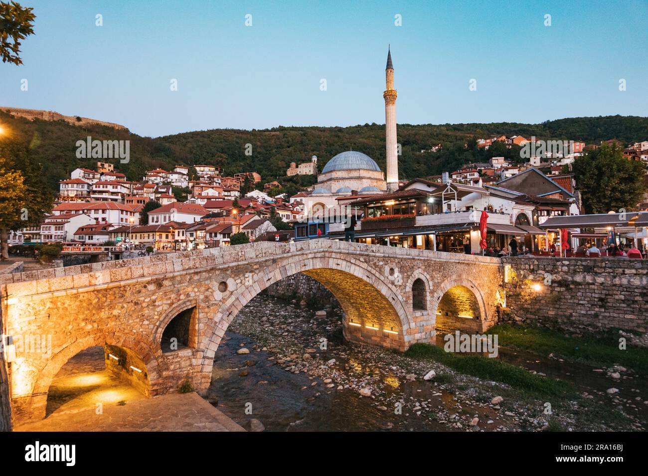 The 17th Century Sinan Pasha Mosque And Old Stone Bridge In Prizren The 17th Century Sinan Pasha Mosque And Old Stone Bridge In Prizren