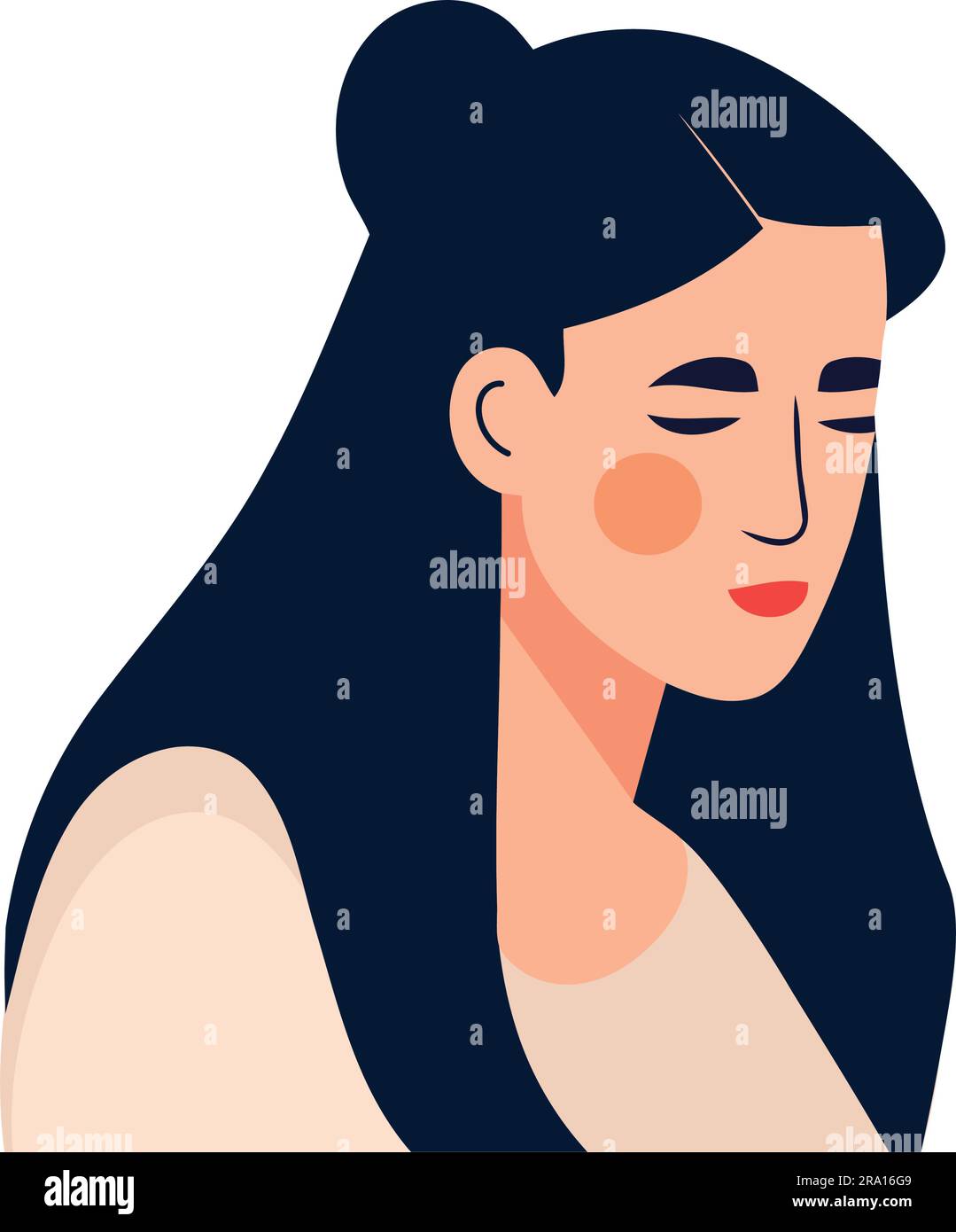 Beautiful woman in vector with cute hairstyle Stock Vector Image & Art Alamy