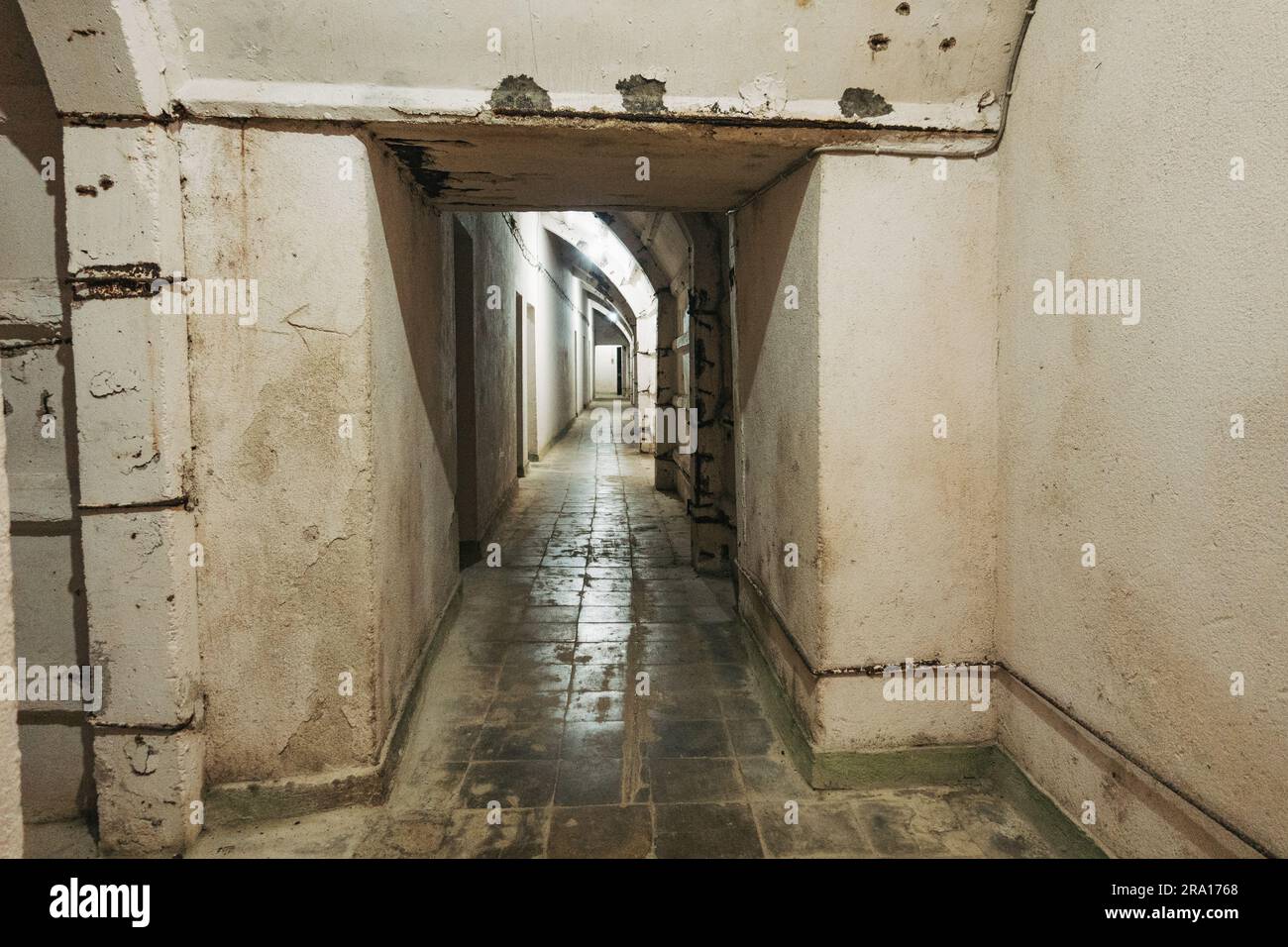 a Cold War bunker tunnel in Gjirokastër, Albania. Built in secret in the 1970s by dictator Enver Hoxha, it boasts 59 rooms including a generator Stock Photo